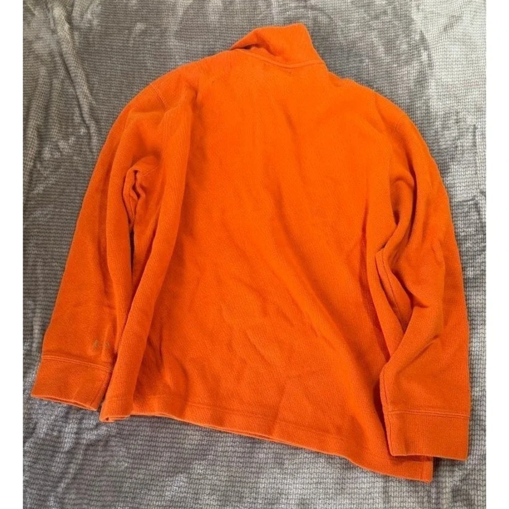 Polo Ralph Lauren Mens XXL Orange Quarter‎ Zip Pullover Cotton Sweater Pony Logo